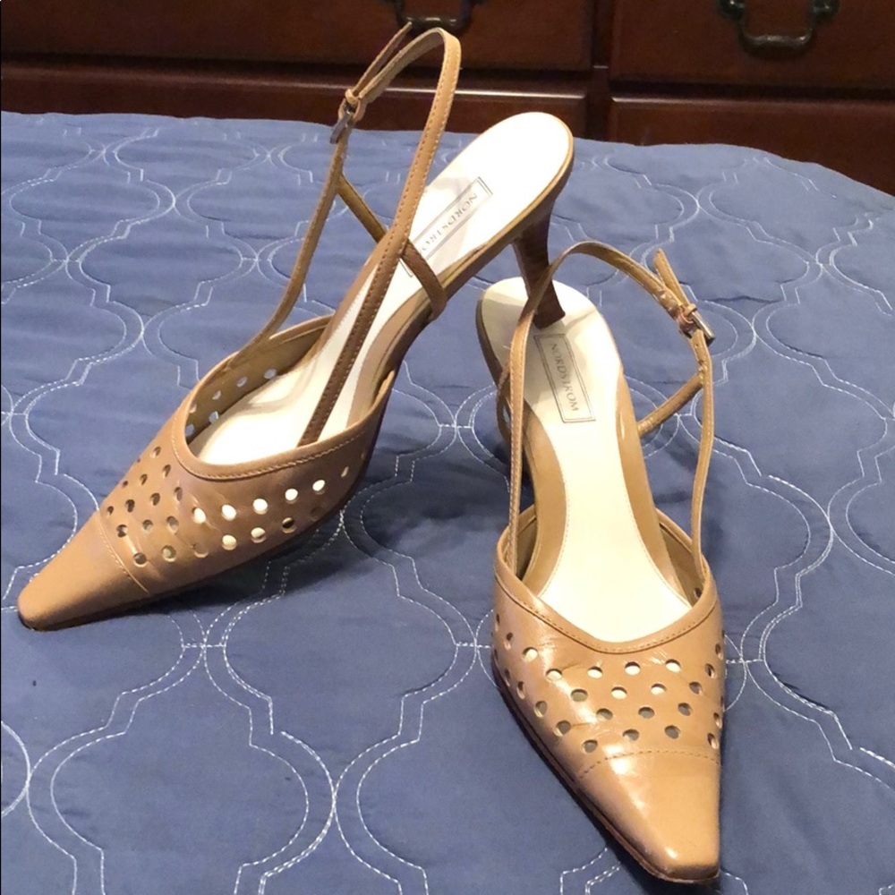 Nordstrom Snip Toe All Leather Slingbacks